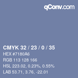 Código de color: CMYK 32 / 23 / 0 / 35 | qconv.com