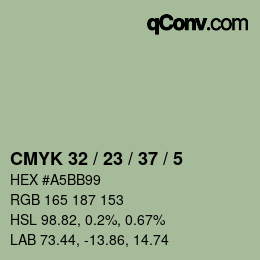 Color code: CMYK 32 / 23 / 37 / 5 | qconv.com
