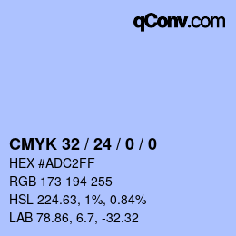 カラーコード: CMYK 32 / 24 / 0 / 0 | qconv.com