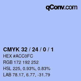 カラーコード: CMYK 32 / 24 / 0 / 1 | qconv.com