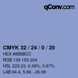 Color code: CMYK 32 / 24 / 0 / 20 | qconv.com