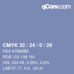 Color code: CMYK 32 / 24 / 0 / 29 | qconv.com