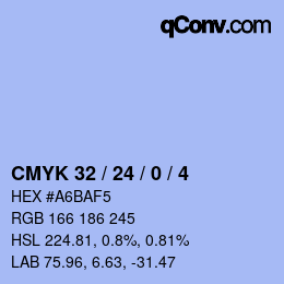 カラーコード: CMYK 32 / 24 / 0 / 4 | qconv.com