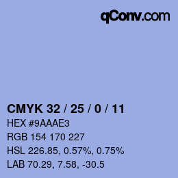 Color code: CMYK 32 / 25 / 0 / 11 | qconv.com