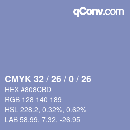 Color code: CMYK 32 / 26 / 0 / 26 | qconv.com