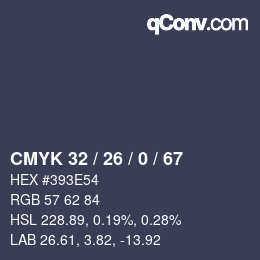 颜色代码: CMYK 32 / 26 / 0 / 67 | qconv.com