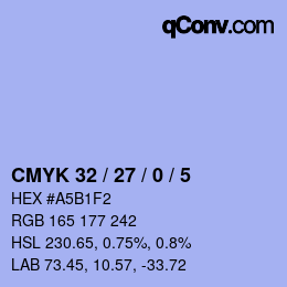 Color code: CMYK 32 / 27 / 0 / 5 | qconv.com