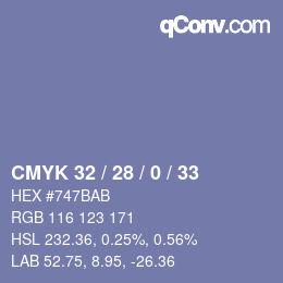 Código de color: CMYK 32 / 28 / 0 / 33 | qconv.com