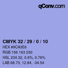 Código de color: CMYK 32 / 29 / 0 / 10 | qconv.com