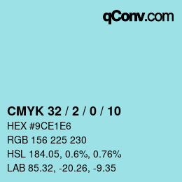 カラーコード: CMYK 32 / 2 / 0 / 10 | qconv.com