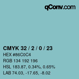 Color code: CMYK 32 / 2 / 0 / 23 | qconv.com