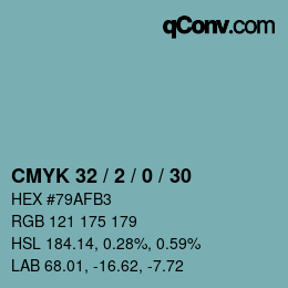 Código de color: CMYK 32 / 2 / 0 / 30 | qconv.com