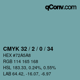 カラーコード: CMYK 32 / 2 / 0 / 34 | qconv.com