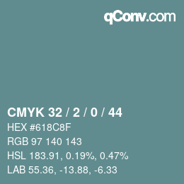 Color code: CMYK 32 / 2 / 0 / 44 | qconv.com