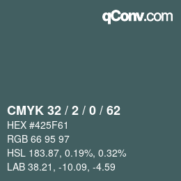 カラーコード: CMYK 32 / 2 / 0 / 62 | qconv.com