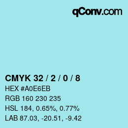 Color code: CMYK 32 / 2 / 0 / 8 | qconv.com