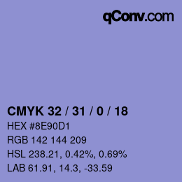 Color code: CMYK 32 / 31 / 0 / 18 | qconv.com