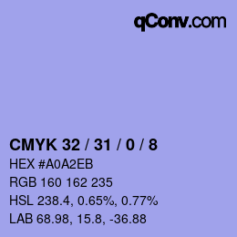 Color code: CMYK 32 / 31 / 0 / 8 | qconv.com