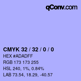 Color code: CMYK 32 / 32 / 0 / 0 | qconv.com