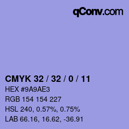 Color code: CMYK 32 / 32 / 0 / 11 | qconv.com