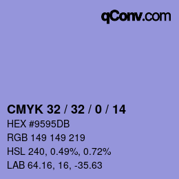 カラーコード: CMYK 32 / 32 / 0 / 14 | qconv.com