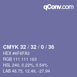 Color code: CMYK 32 / 32 / 0 / 36 | qconv.com