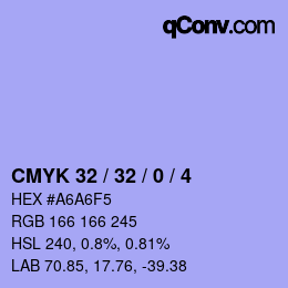 カラーコード: CMYK 32 / 32 / 0 / 4 | qconv.com