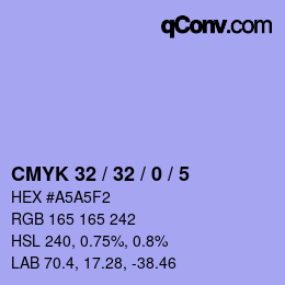 カラーコード: CMYK 32 / 32 / 0 / 5 | qconv.com