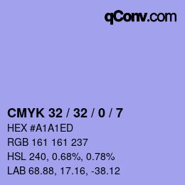 カラーコード: CMYK 32 / 32 / 0 / 7 | qconv.com