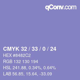 Color code: CMYK 32 / 33 / 0 / 24 | qconv.com
