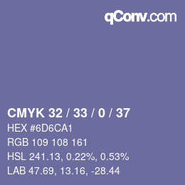 Color code: CMYK 32 / 33 / 0 / 37 | qconv.com