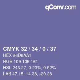 颜色代码: CMYK 32 / 34 / 0 / 37 | qconv.com