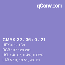 Color code: CMYK 32 / 36 / 0 / 21 | qconv.com