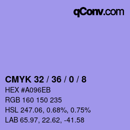 Color code: CMYK 32 / 36 / 0 / 8 | qconv.com
