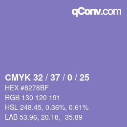 Color code: CMYK 32 / 37 / 0 / 25 | qconv.com