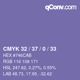 颜色代码: CMYK 32 / 37 / 0 / 33 | qconv.com
