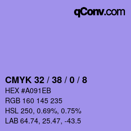 Color code: CMYK 32 / 38 / 0 / 8 | qconv.com