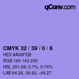 Color code: CMYK 32 / 39 / 0 / 8 | qconv.com