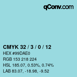 カラーコード: CMYK 32 / 3 / 0 / 12 | qconv.com