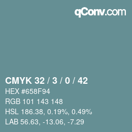 Farbcode: CMYK 32 / 3 / 0 / 42 | qconv.com