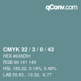 Color code: CMYK 32 / 3 / 0 / 43 | qconv.com