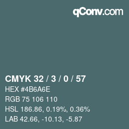 カラーコード: CMYK 32 / 3 / 0 / 57 | qconv.com
