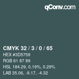 Color code: CMYK 32 / 3 / 0 / 65 | qconv.com