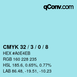 Color code: CMYK 32 / 3 / 0 / 8 | qconv.com