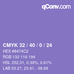 Color code: CMYK 32 / 40 / 0 / 24 | qconv.com