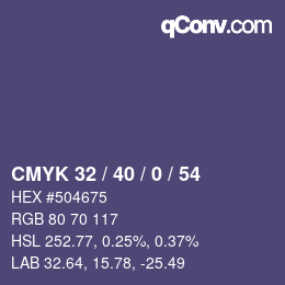 Código de color: CMYK 32 / 40 / 0 / 54 | qconv.com