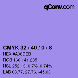 颜色代码: CMYK 32 / 40 / 0 / 8 | qconv.com