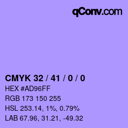 Color code: CMYK 32 / 41 / 0 / 0 | qconv.com
