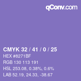 颜色代码: CMYK 32 / 41 / 0 / 25 | qconv.com