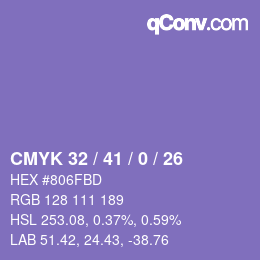 Farbcode: CMYK 32 / 41 / 0 / 26 | qconv.com